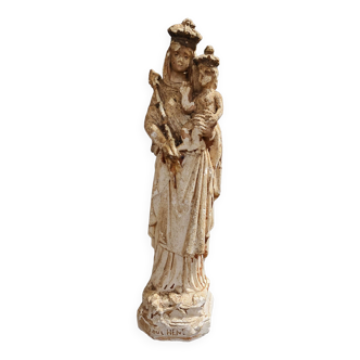 Religious statue of Our Lady of the Oak plaster 19th century