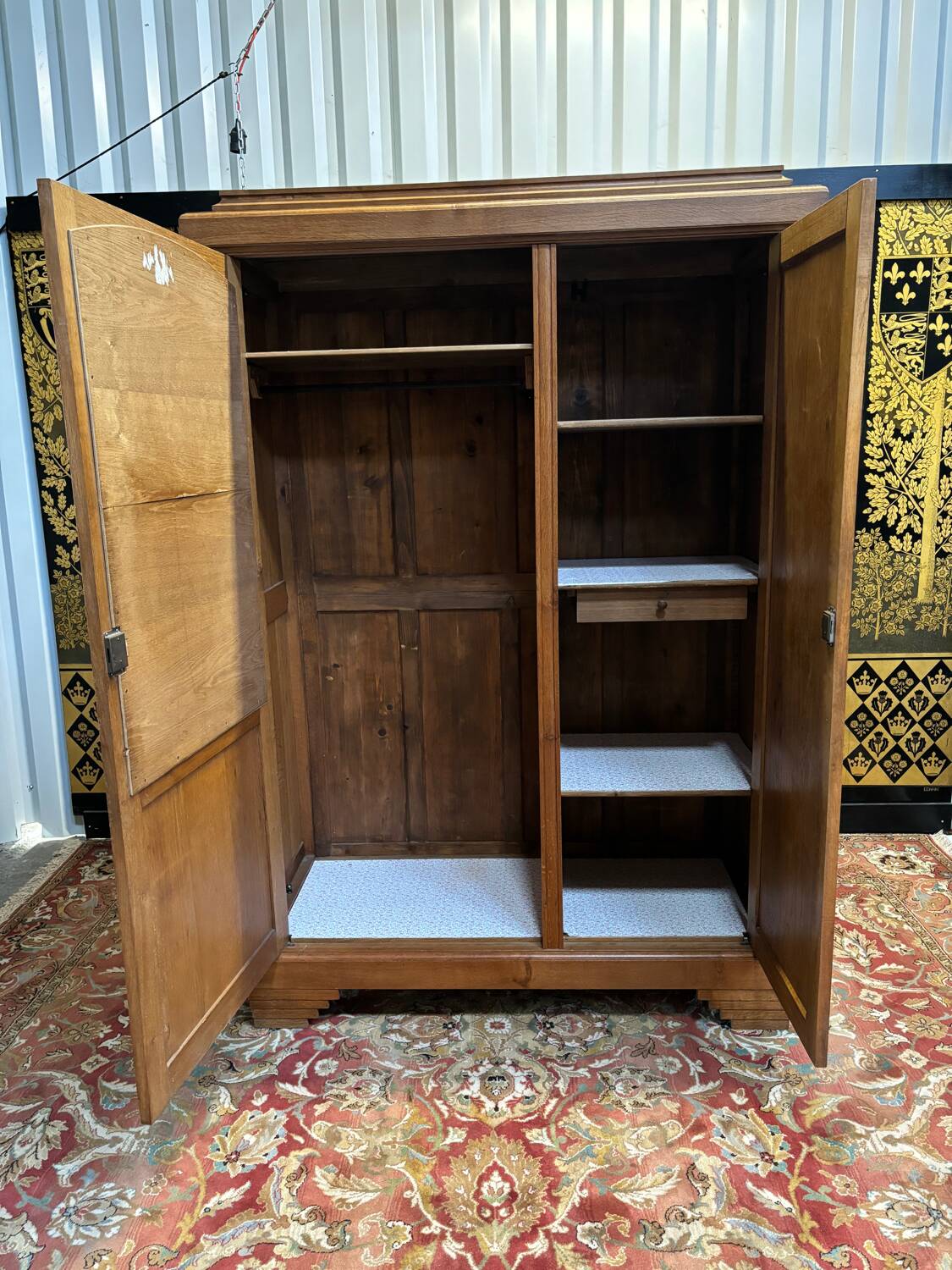 Art deco oak wardrobe