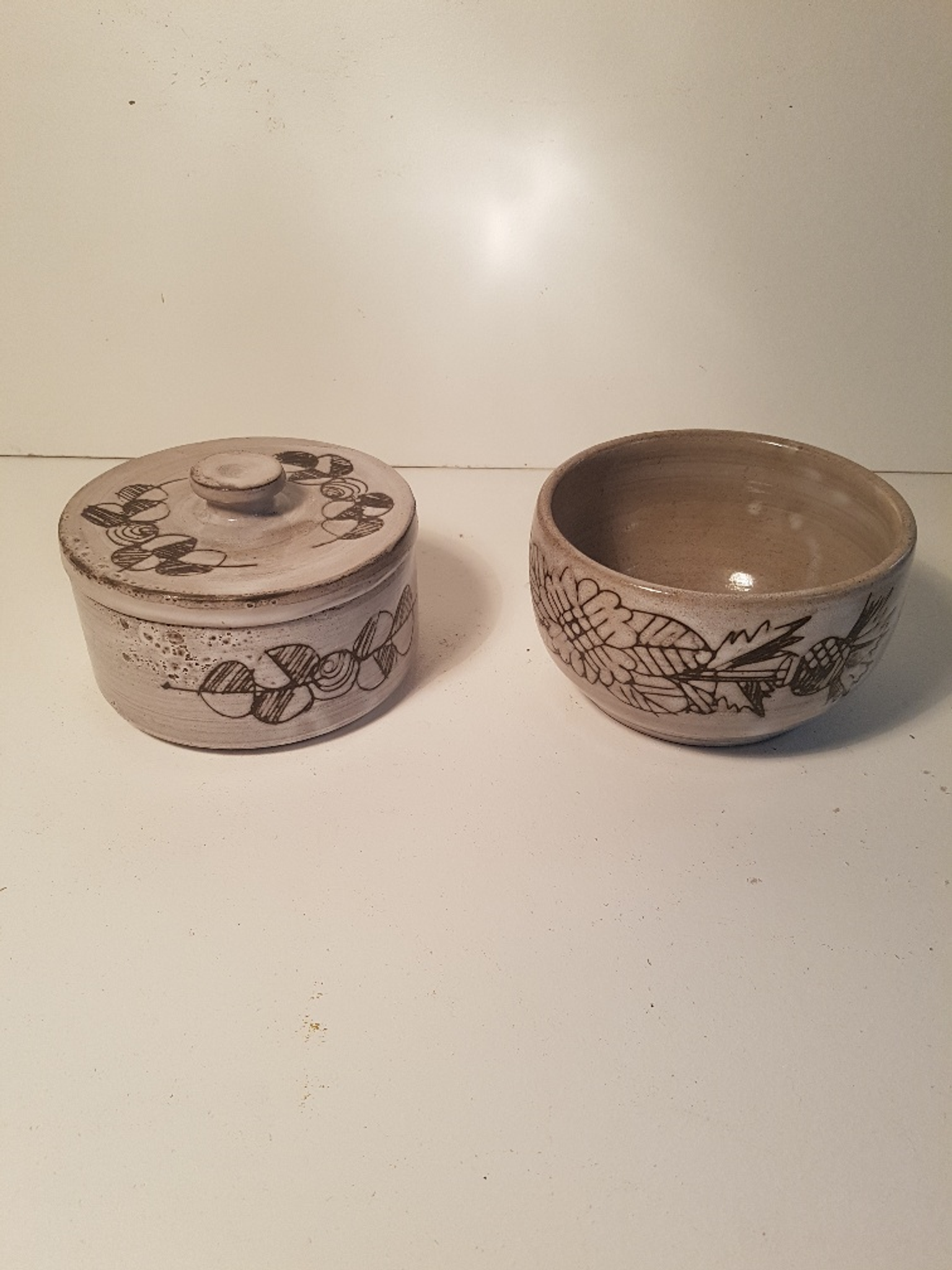 Ceramic bowl and sugar bowl La Tournerie Bons Haute-Savoie