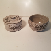 Ceramic bowl and sugar bowl La Tournerie Bons Haute-Savoie