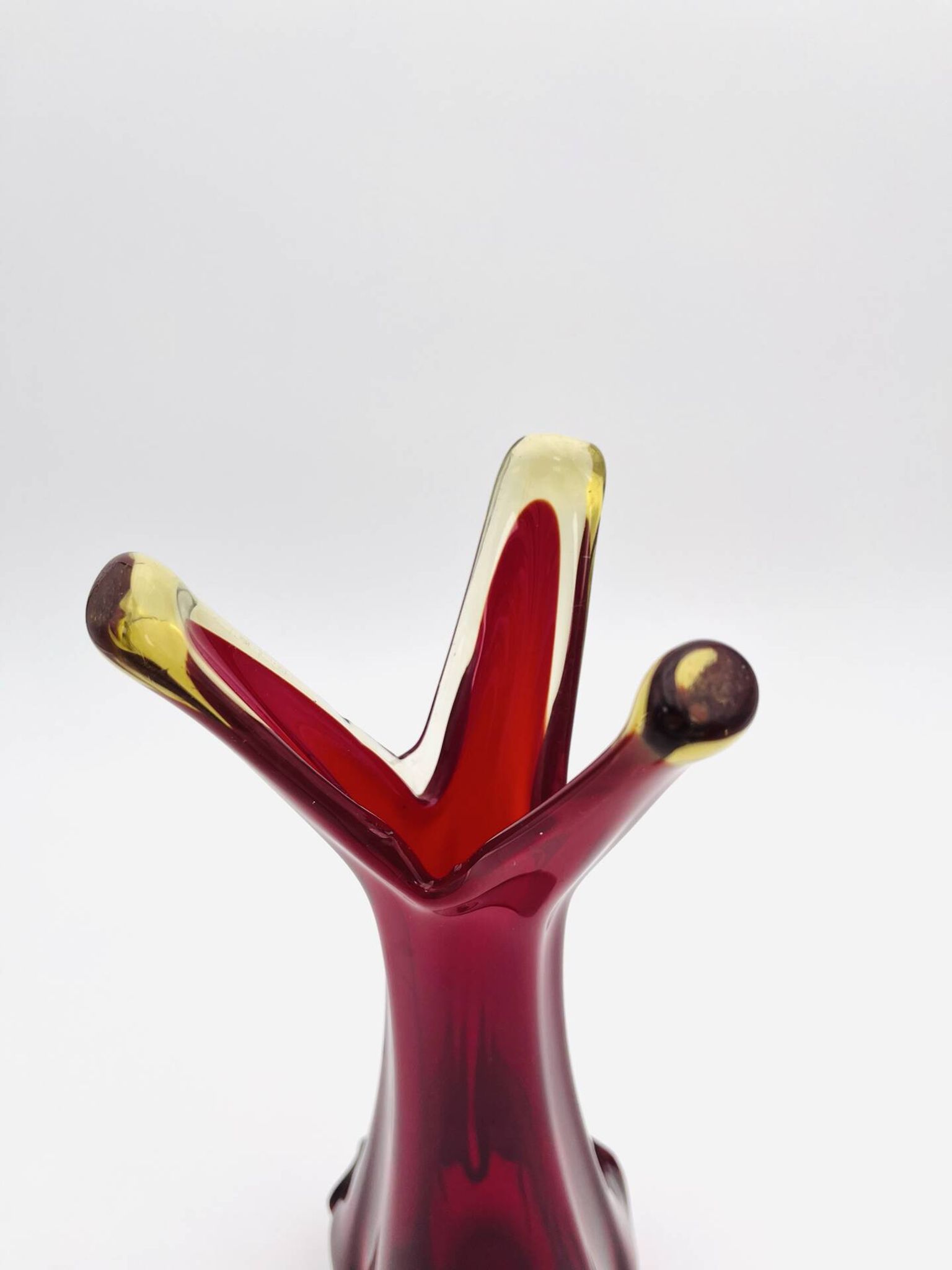 Murano Organic Vase Red Amber 28.5cm 1.1kg