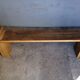 Solid patinated wood design bench 140cm