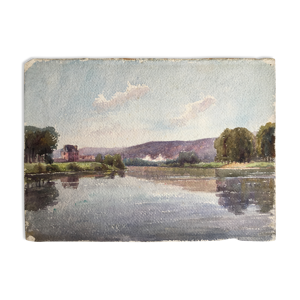 Tableau Aquarelle ancienne - maison