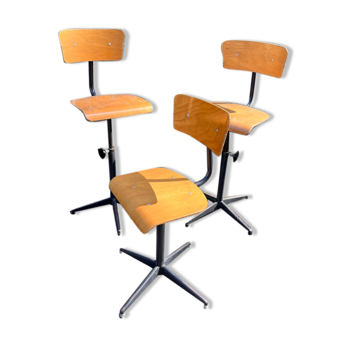 Vintage Swivel and Adjustable Industrial Workshop/Office Chair - 70s