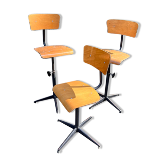 Vintage Swivel and Adjustable Industrial Workshop/Office Chair - 70s