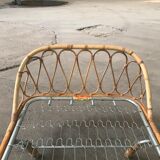 Foldable rattan basket bed