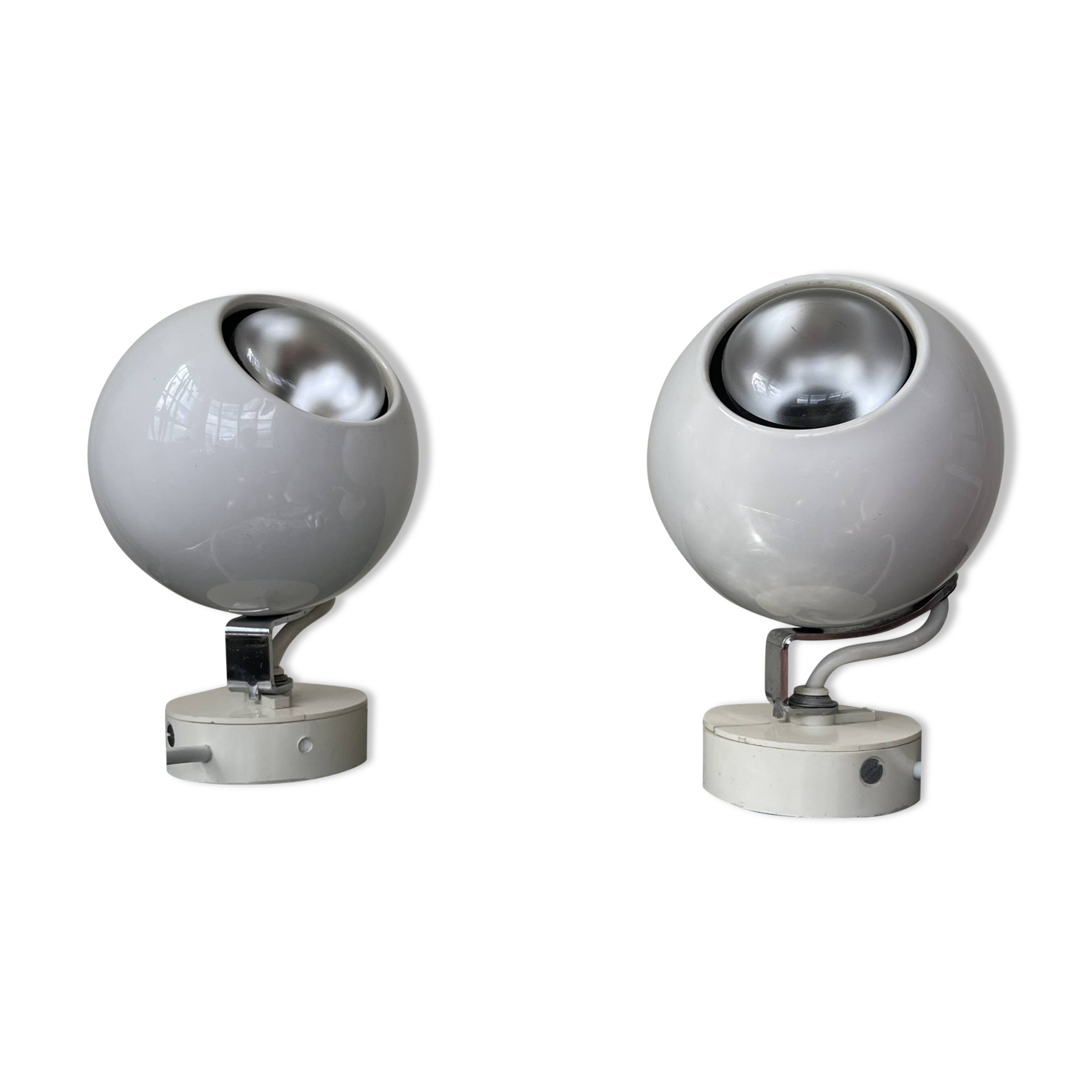 Pair of 1960s eyeball wall lights