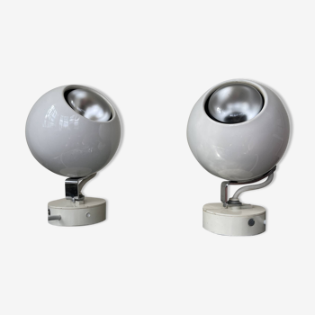 Pair of 1960s eyeball wall lights