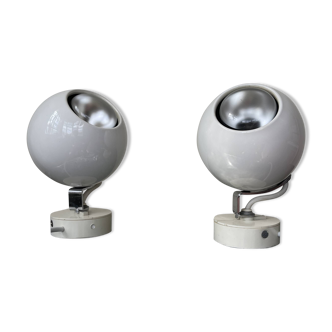 Pair of 1960s eyeball wall lights