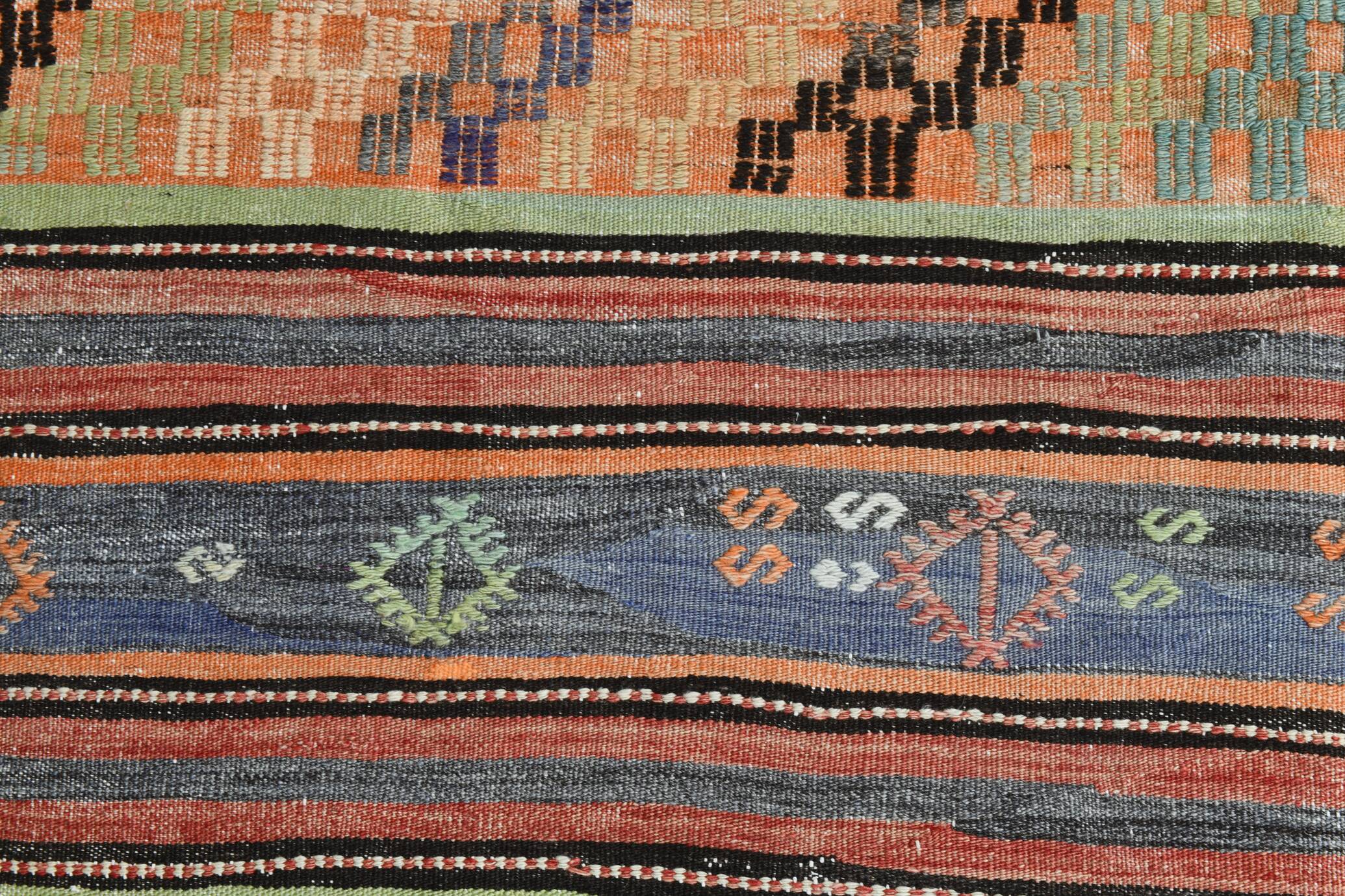 Turkish Vintage Kilim Rug, 169x211 Cm