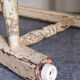 Patinated workshop stool old early twentieth century
