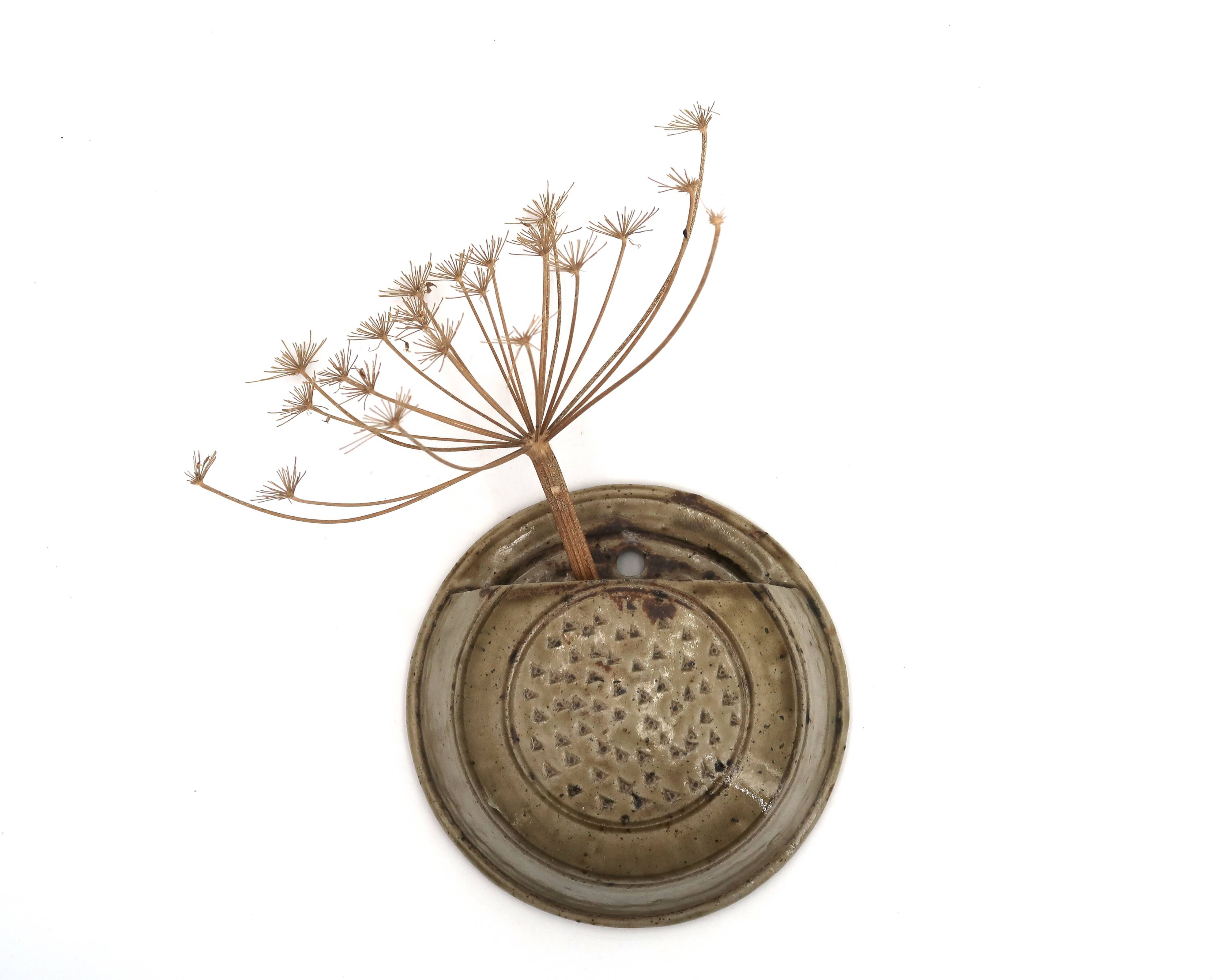 Stoneware ceramic wall vase from La Borne, 1960s