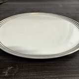 Lanternier & Co Limoges - Art-Deco Round Dish with Gold Trim, Diameter 33 cm