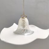 Postmodern White Murano Glass Pendant Marked La Murrina, Italy 1980s