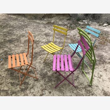 Chaises en fer et bois anciennes