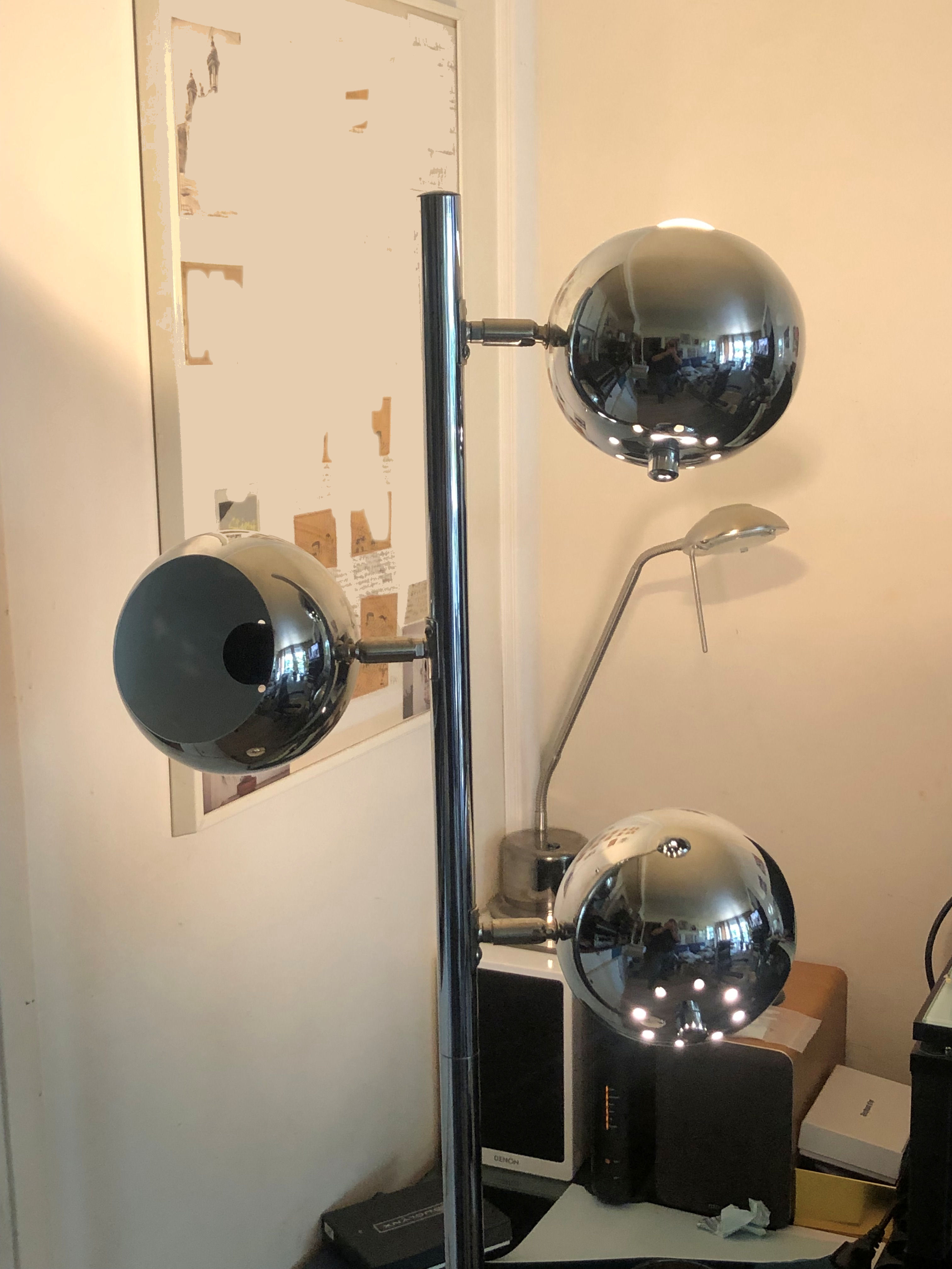 Floor lamp chrome balls "Bullit"