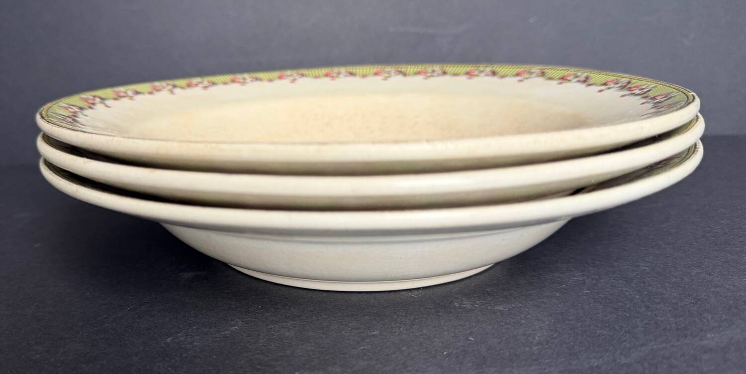 3 deep plates made of ironstone from Maastricht