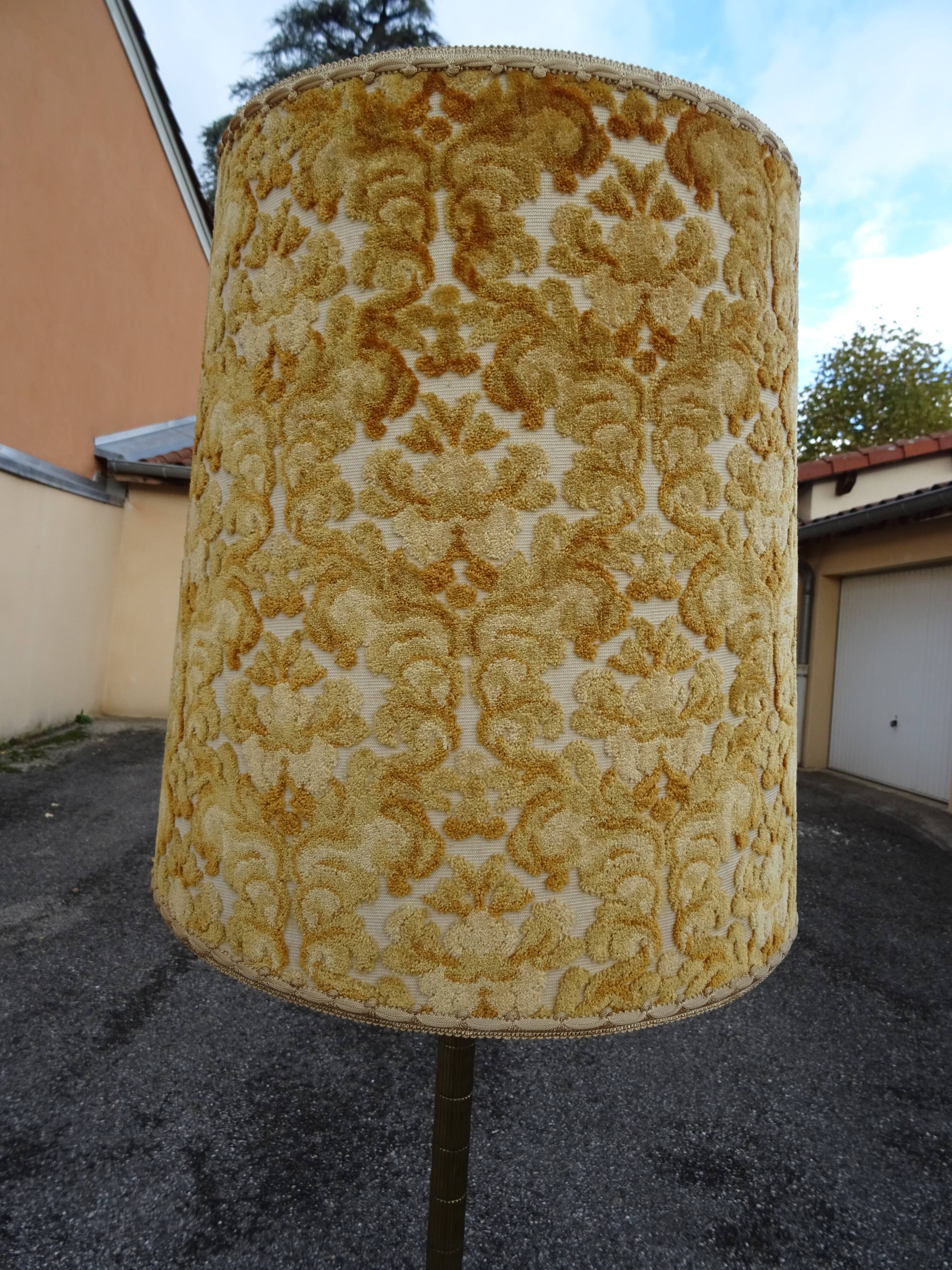 Vintage 70s bronze imitation bamboo floor lamp
