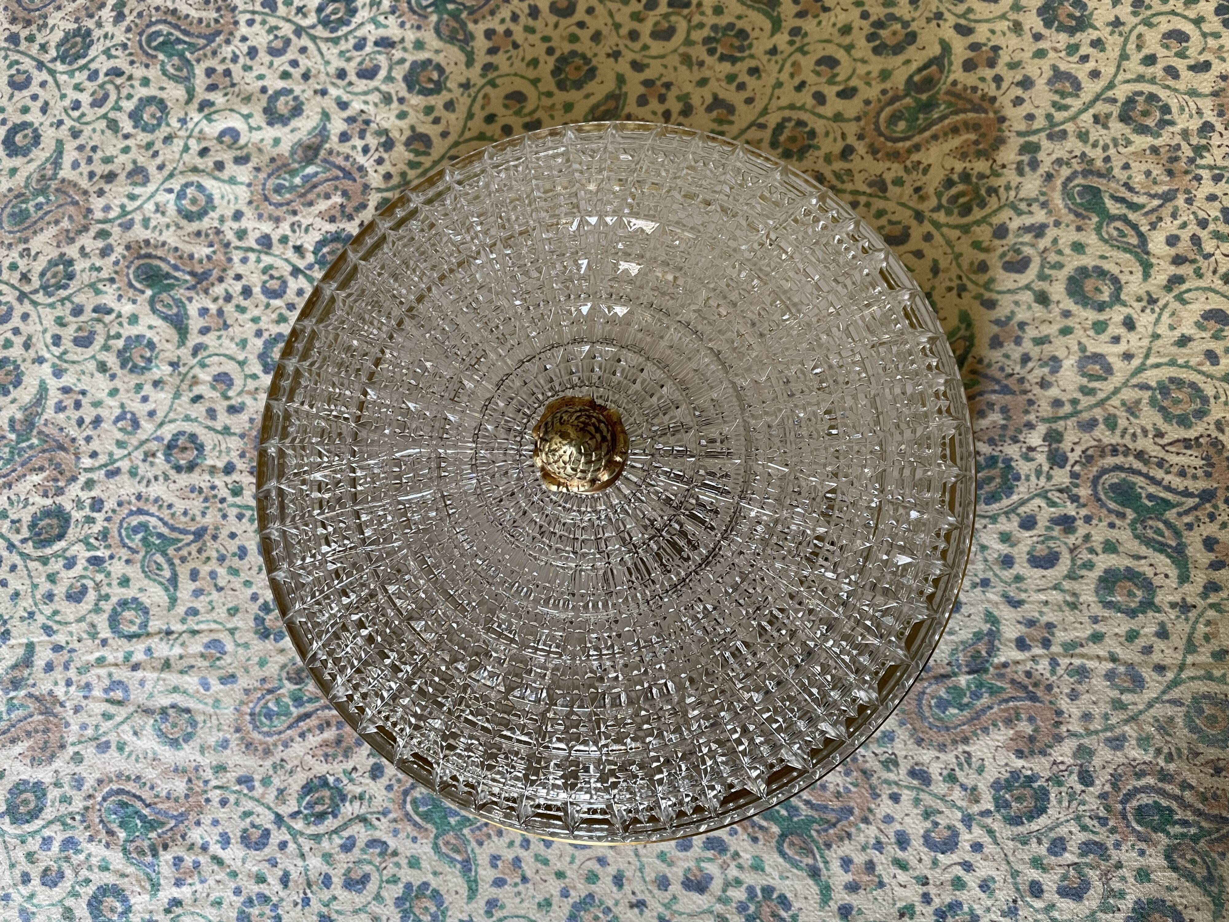 Plafonnier verre et doré