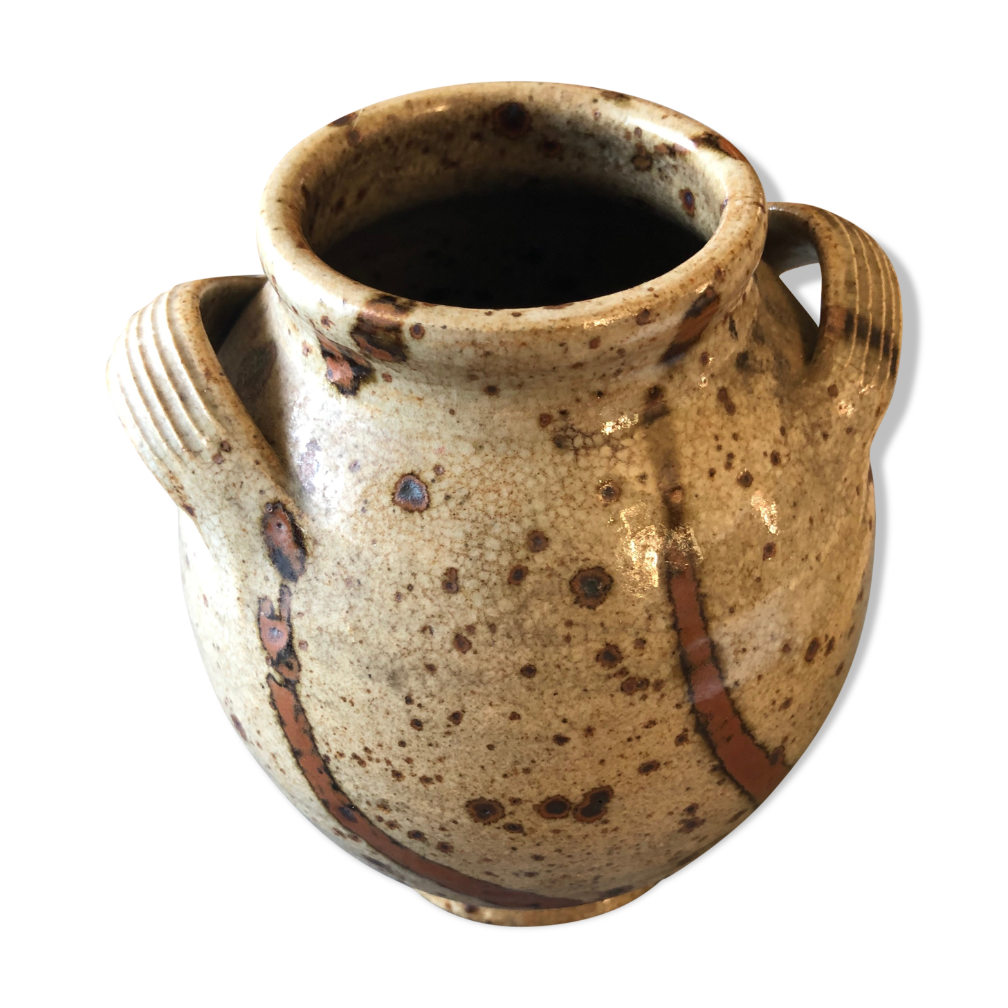 Flamed ceramic pot 70s