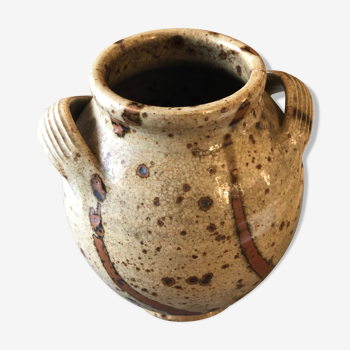 Flamed ceramic pot 70s