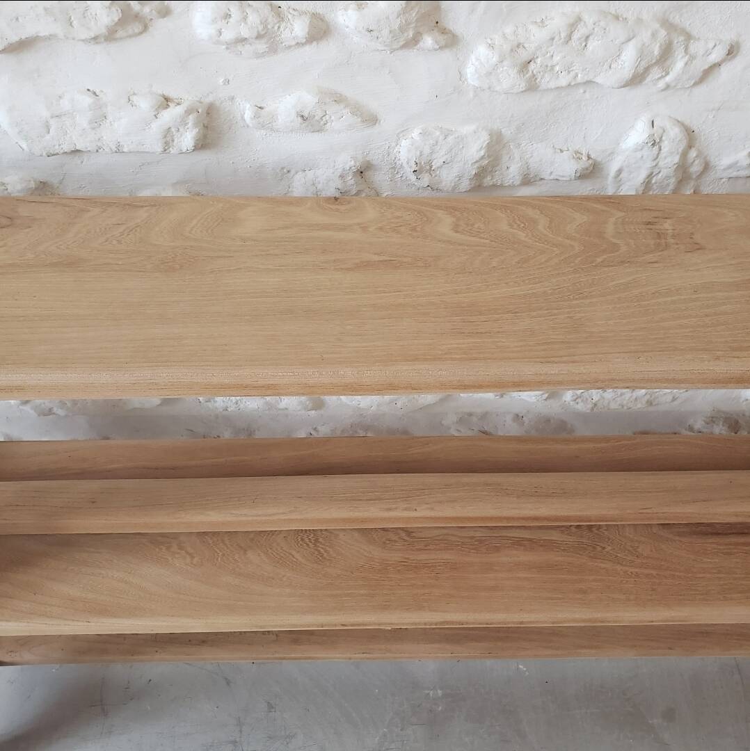 Pair of solid oak benches