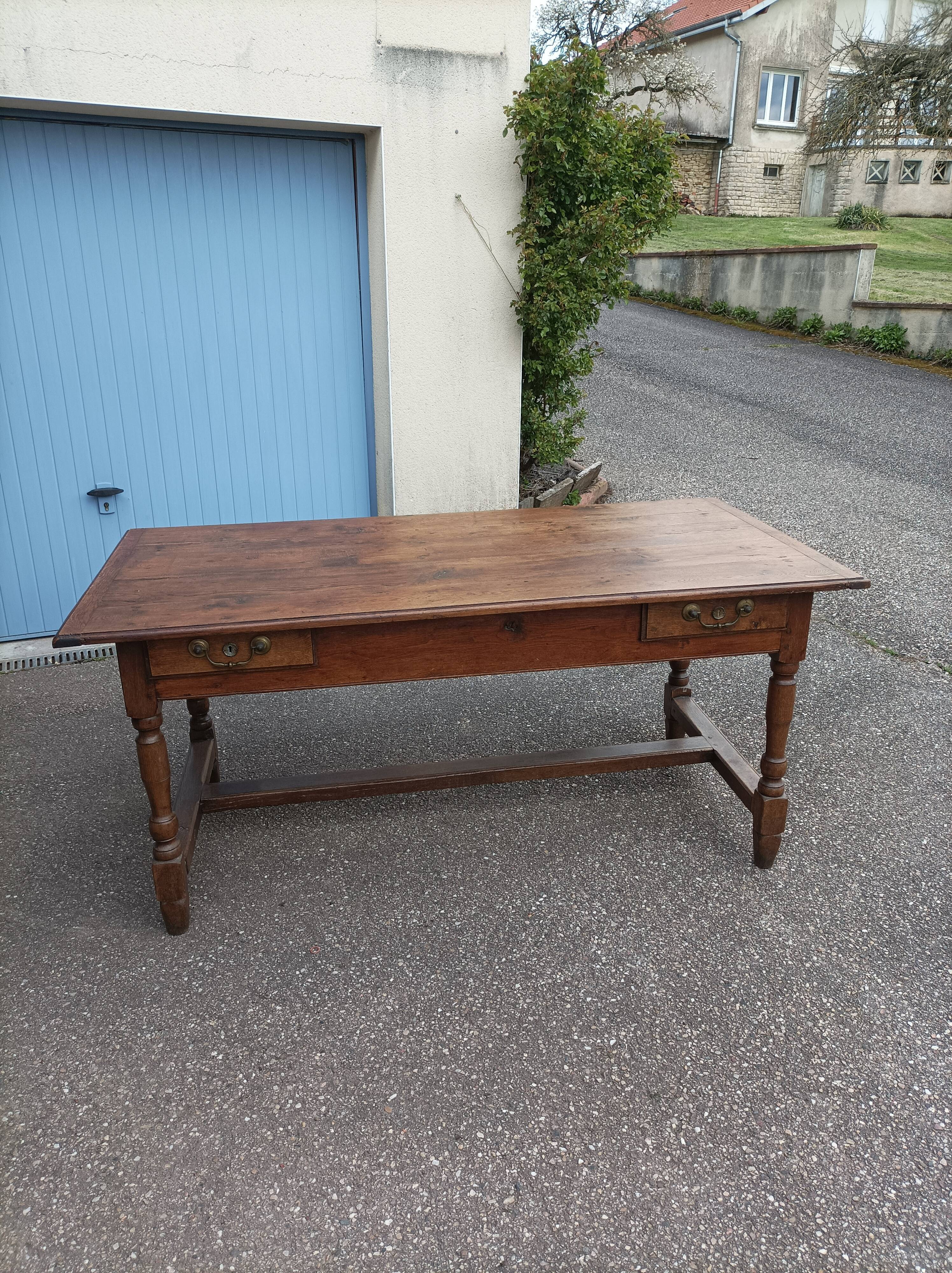 Old farmhouse table 2 drawers