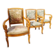 Three cross-back chairs in Restoration style.