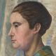 Profile of a woman, oil on canvas signed Henry Portal.