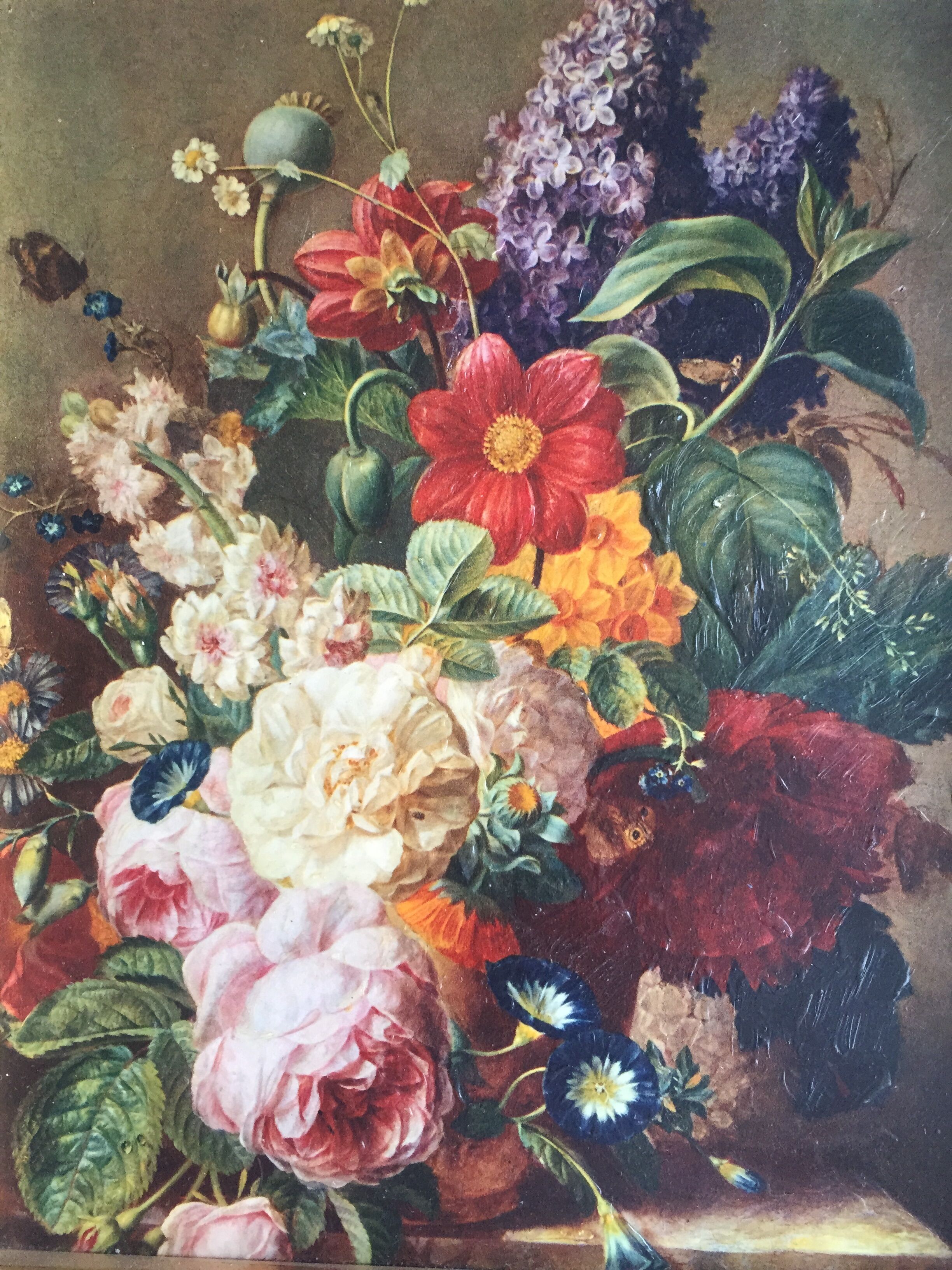 Huile sur toile bouquet de fleurs