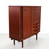 Buffet haut de design moderniste italien en teck et palissandre, 1960