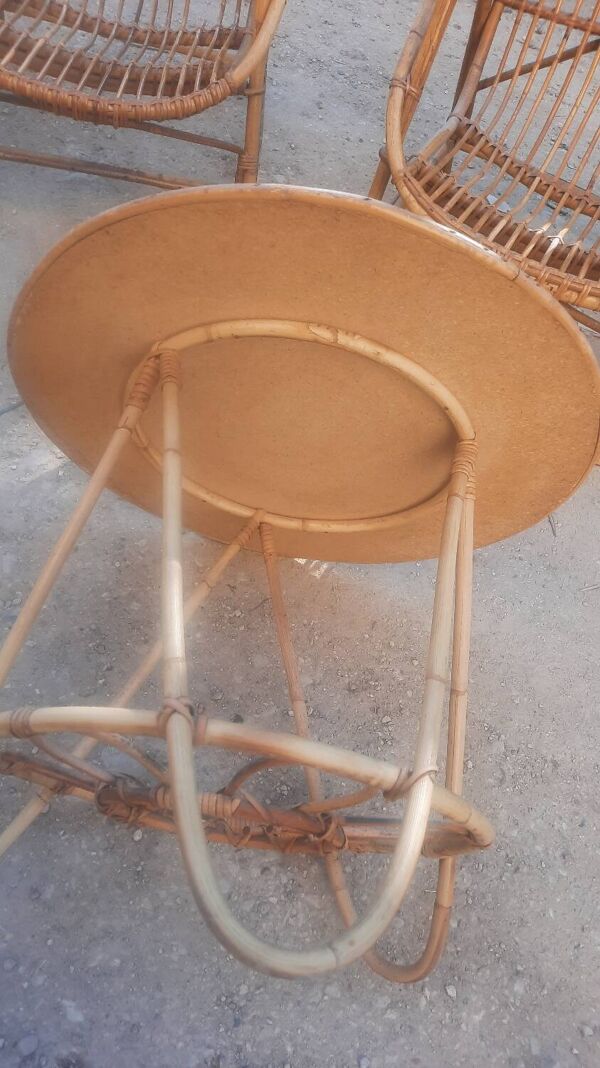Salon de jardin rotin et bambou
