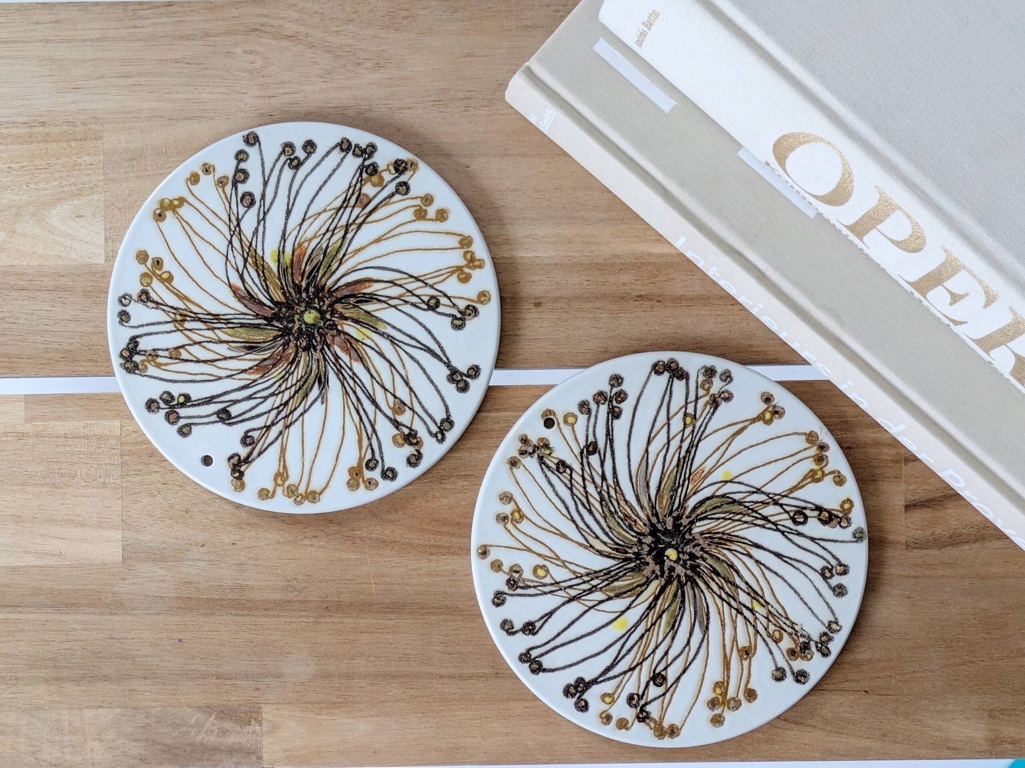 Set of 2 Royal Copenhagen trivets, Denmark, 1970s