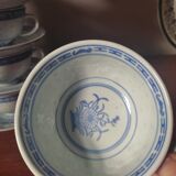 11 cups and saucers in vintage Chinese porcelain