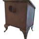 Poêle à bois ancien en fonte émaillée art deco marque phebus coloris aubergine
