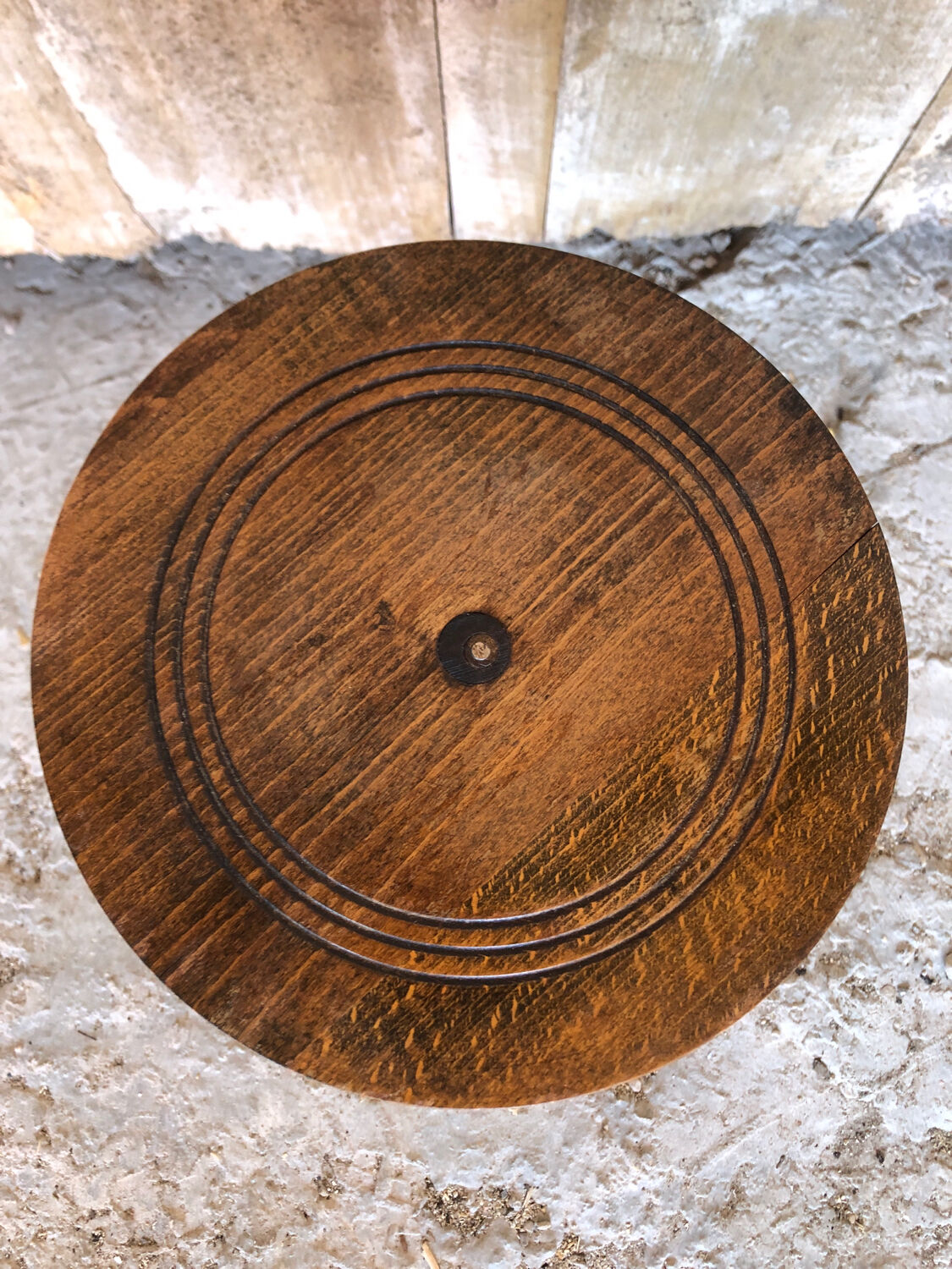 Turned wood side table