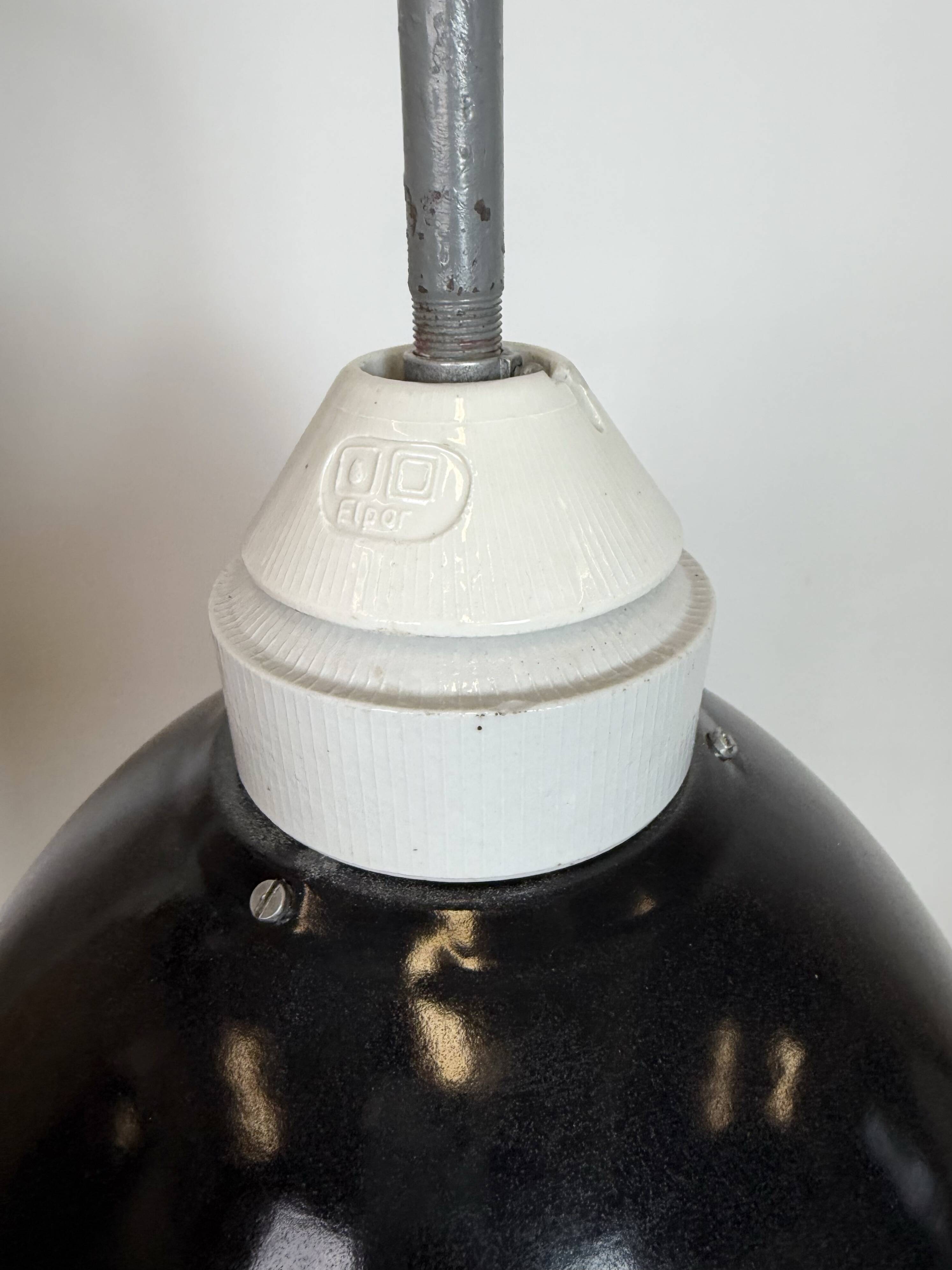 Industrial Factory Wall Lamp with Black Enamel Shade, 1960s