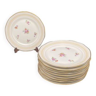 Limoges porcelain cheese or dessert plates Small flower pattern