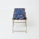 Brass jacquard steel curule bench from Maison Jansen circa 1960
