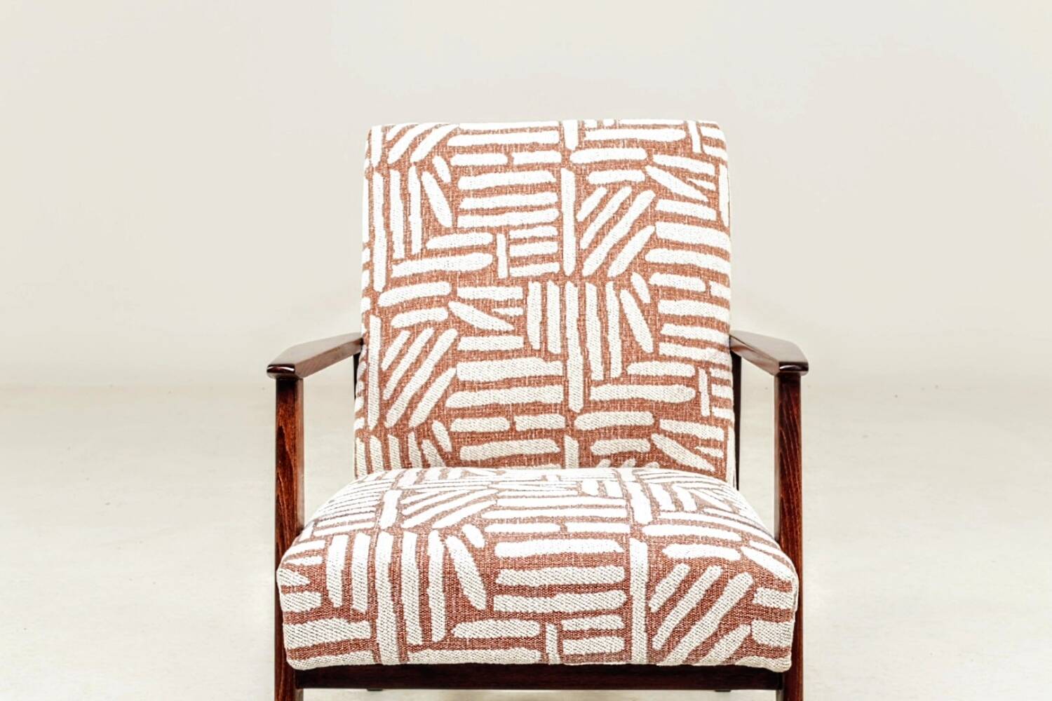 Modern vintage ecru ethnic armchair 1970