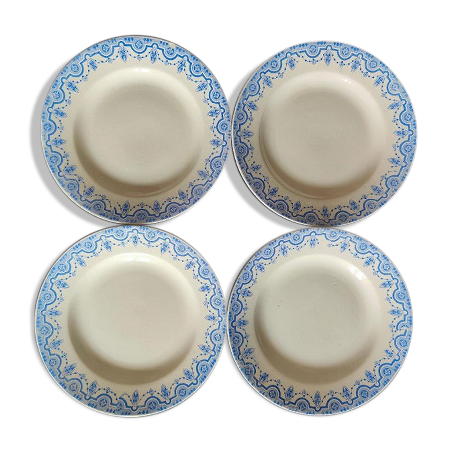 Set of 4 plates Terre de Fer Boch Frères La Louvier