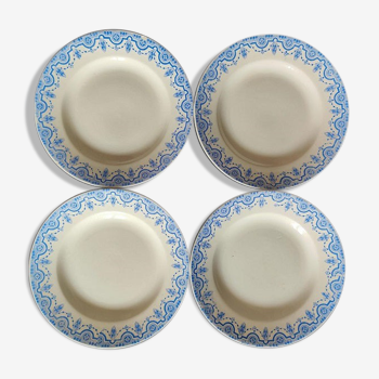 Set of 4 plates Terre de Fer Boch Frères La Louvier