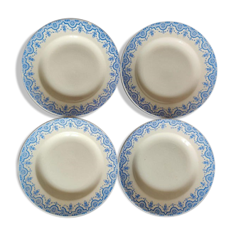 Set of 4 plates Terre de Fer Boch Frères La Louvier