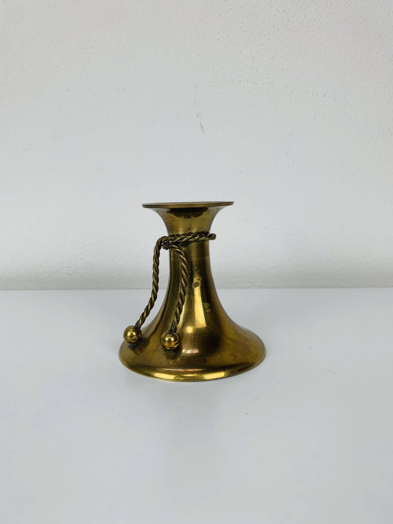 Bougeoir noeud laiton doré vintage
