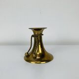 Vintage gold brass knot candle holder