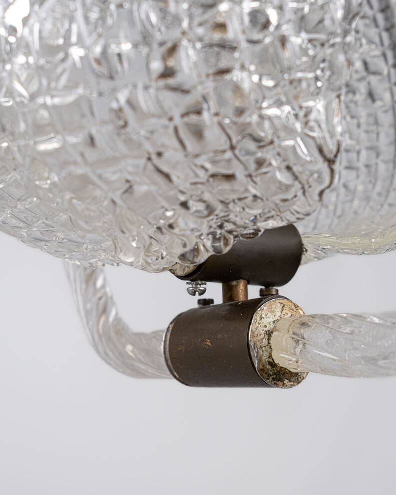 Murano glass chandelier by Barovier & Toso, Italy, 1940s