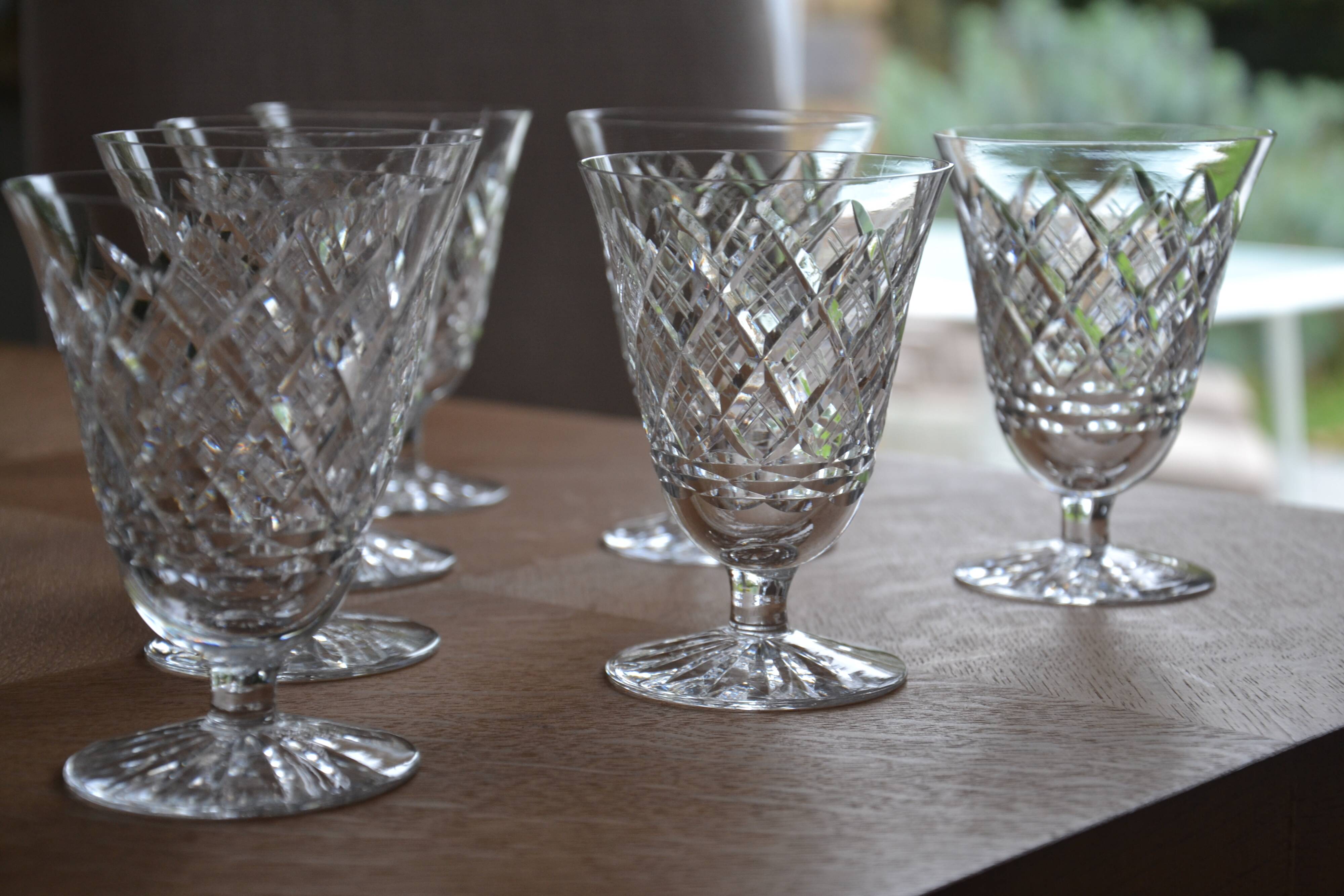 7 cut crystal wine glasses