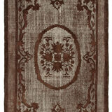 tapis Hand-Knotted Rustic Anatolian 1970s 214 cm x 323 cm Brown Carpet