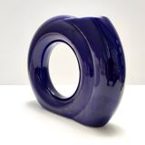 Geometrical Blue Glazed Vase by Pietro Arosio for Parravicini, Italy