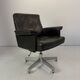 Vintage Leather Swivel Armchair De Sede DS 35, Switzerland, 1970s
